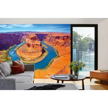 Fototapeta DIMEX | Samolepicí vliesová fototapeta na zeď Řeka Colorado v kaňonu MA-5-3033 | 375 x 250 cm | zelená, modrá, oranžová, hnědá + Samolepicí vliesová fototapeta na stěnu DIMEX Řeka Colorado v kaňonu MA53033 v rozměru 375 x 250 cm