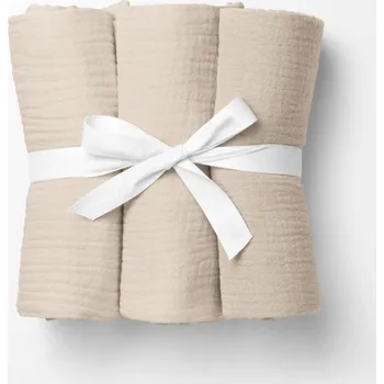 látková plena Mušelínová plena/dečka Nature MSN-045 Krémová - ZVÝHODNĚNÁ SADA 3 KS 120x120 cm - Sada 3 ks