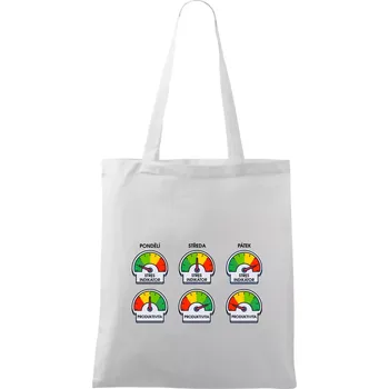 Průběh pracovního týdne - Taška bavlněná - 42 x 38 cm ( Bílá )