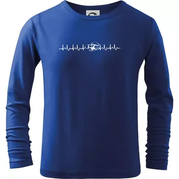 Chlapecké tričko Dron ekg - Triko dětské Long Sleeve - 146 cm/10 let ( Královská modrá )