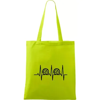 Volejbal ekg - Taška bavlněná - 42 x 38 cm ( Limetková )