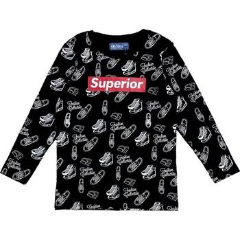 Chlapecké tričko Chlapecké tričko GLO-STORY tenisky dlouhý rukáv černé Barva: Černá, Velikost: 116