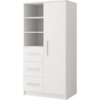 regál Regál 3S1D 05 OMEGA I, v bílé, 80 x160 x 40 cm