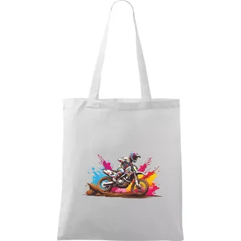 Cross motorka splash - Taška bavlněná - 42 x 38 cm ( Bílá )