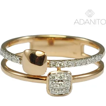 Prsten Zlatý briliantový prsten z růžového zlata