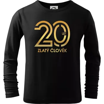 Chlapecké tričko 20 let zlatý člověk - Triko dětské Long Sleeve - 122 cm/6 let ( Černá )