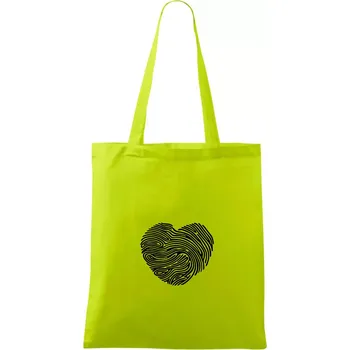 Otisk prstu srdce - Taška bavlněná - 42 x 38 cm ( Limetková )