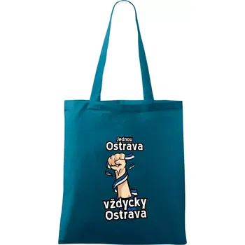 Jednou Ostrava vždycky Ostrava - Taška bavlněná - 42 x 38 cm ( Petrolejová )