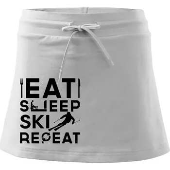 Dámské oblečení Eat sleep ski repeat - Sportovní sukně - two in one - XS ( Bílá )