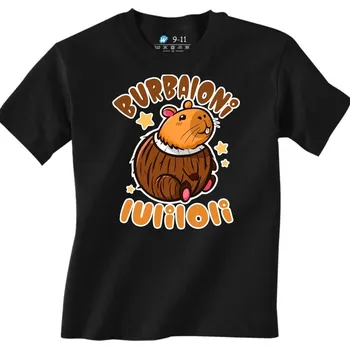 Chlapecké tričko Dětské tričko Kapybarový Kokos Burbaloni Luliloli (Velikost: 7-8, Barva: Černá)