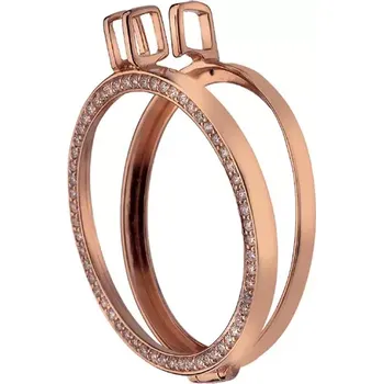Přívěsek Stříbrný přívěsek Hot Diamonds Emozioni Reversible Coin Keeper Rose Gold Průměr 25 mm