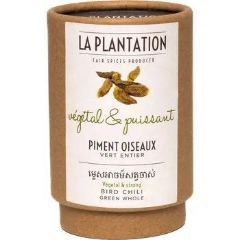 Koření La Plantation Zelené Bird Chili z Kambodže (celé) 15g tubus