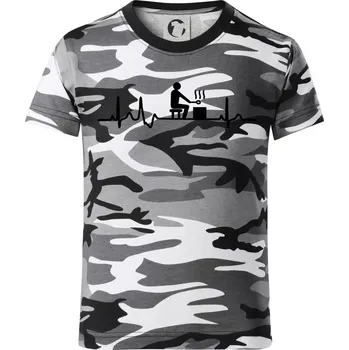 Chlapecké tričko EKG sauna - Dětské maskáčové triko - 104-110cm / 3-4 roky ( Šedý maskáč )