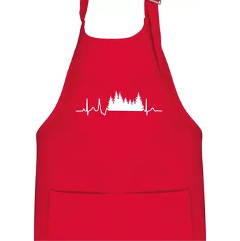 Kuchyňská zástěra EKG les - Dětská zástěra na vaření - Univerzální velikost ( Červená )