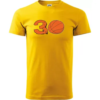 Pánské tričko Basketball kulaté narozeniny 30 - Triko extra velké (5-8XL) - 6XL ( Žlutá )
