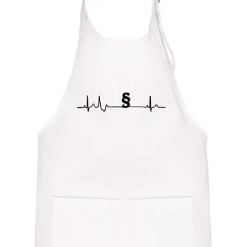 Kuchyňská zástěra Paragraf EKG - právník a advokát - Dětská zástěra na vaření - Univerzální velikost ( Bílá )