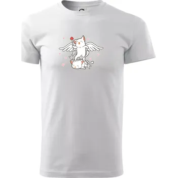 Pánské tričko Kočky Amorův šíp - Triko extra velké (5-8XL) - 8XL ( Bílá )