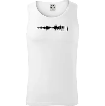 Piano ekg - průběh skladby - Tílko pánské Core - XL ( Bílá )
