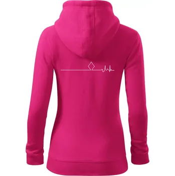 Dámská mikina Poker EKG kule kára - Dámská mikina trendy zipper s kapucí - XL ( Purpurová )