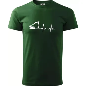 Pánské tričko EKG bagr - Triko extra velké (5-8XL) - 6XL ( Lahvově zelená )