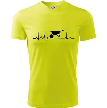 Chlapecké tričko EKG kolečko - Dětské triko sportovní (dresovina) - 122 cm/6 let ( Neonově žlutá )