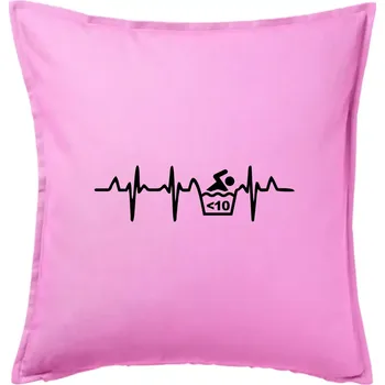 Polštář Otužilec EKG 10 - Polštář 50x50 - 50x50 - Pouze potah ( Růžová )
