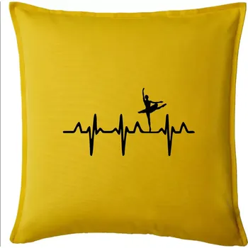 Polštář EKG balet - Polštář 50x50 - 50x50 - Pouze potah ( Žlutá )