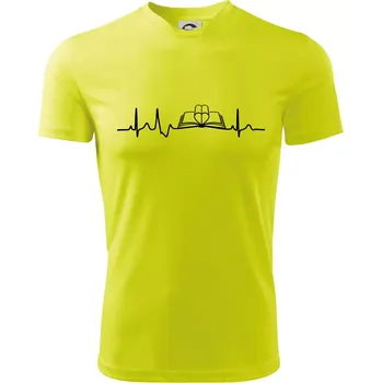 Chlapecké tričko EKG kniha - Dětské triko sportovní (dresovina) - 146 cm/10 let ( Neonově žlutá )