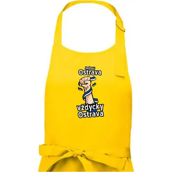 Kuchyňská zástěra Jednou Ostrava vždycky Ostrava - Pánská zástěra na vaření - Univerzální velikost ( Žlutá )
