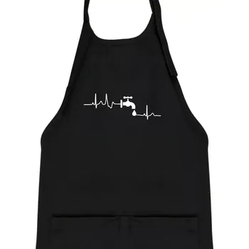 Kuchyňská zástěra Instalatér ekg - Dětská zástěra na vaření - Univerzální velikost ( Černá )