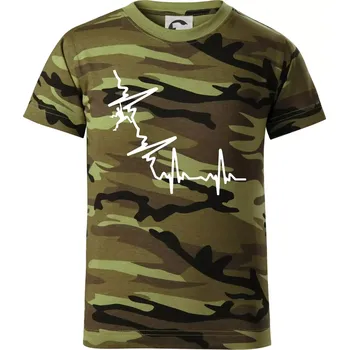 Chlapecké tričko EKG bouldering - Dětské maskáčové triko - 122 cm/6 let ( Zelený maskáč )