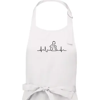 Kuchyňská zástěra EKG šachy - Pánská zástěra na vaření - Univerzální velikost ( Bílá )