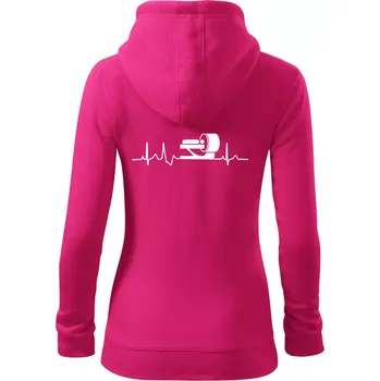 Dámská mikina EKG radiologie - Dámská mikina trendy zipper s kapucí - L ( Purpurová )