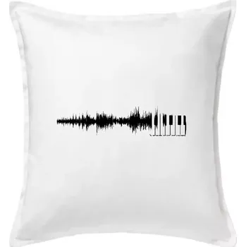 Polštář Piano ekg - průběh skladby - Polštář 50x50 - 50x50 - Pouze potah ( Bílá )