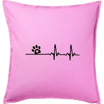 Polštář Veterinář EKG - Polštář 50x50 - 50x50 - Pouze potah ( Růžová )