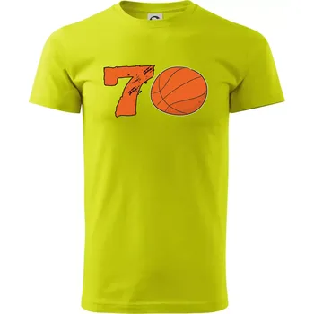 Basketball kulaté narozeniny 70 - Klasické pánské triko vyšší gramáže - 3XL ( Limetková )