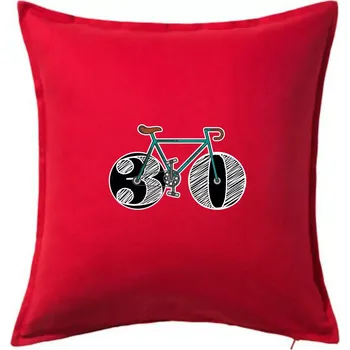 Polštář Narozeniny 30 let na kole - Polštář 50x50 - 50x50 - Pouze potah ( Červená )