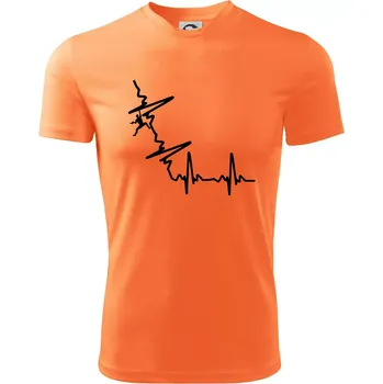 Chlapecké tričko EKG bouldering - Dětské triko sportovní (dresovina) - 122 cm/6 let ( Neon mandarine )