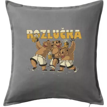 Polštář Rozlučka medvědi - Polštář 50x50 - 50x50 - Včetně výplně ( Tmavě šedý melír )