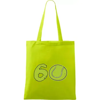 Tenis kulaté narozeniny 60 - Taška bavlněná - 42 x 38 cm ( Limetková )