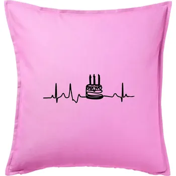 Polštář Ekg dort - Polštář 50x50 - 50x50 - Pouze potah ( Růžová )