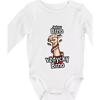 Jednou Brno vždycky Brno - Body kojenecké s dlouhým rukávem - Dlouhý r. do 3 měs ( Bílá )