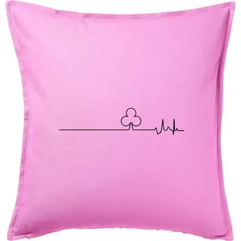 Polštář Poker EKG žaludy trefy - Polštář 50x50 - 50x50 - Pouze potah ( Růžová )