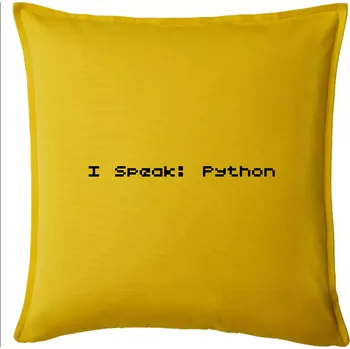 Polštář I Speak Python - Polštář 50x50 - 50x50 - Pouze potah ( Žlutá )