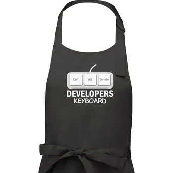 Kuchyňská zástěra Developers keyboard - Dámská zástěra na vaření - Univerzální velikost ( Tmavá břidlice (šedá se zeleným nádechem) )