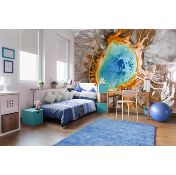 Fototapeta DIMEX | Samolepicí vliesová fototapeta na zeď Duhová pramen, Yellowstone MA-5-3037 | 375 x 250 cm | modrá, oranžová, hnědá + Samolepicí vliesová fototapeta na stěnu DIMEX Duhová pramen, Yellowstone MA53037 v rozměru 375 x 250 cm