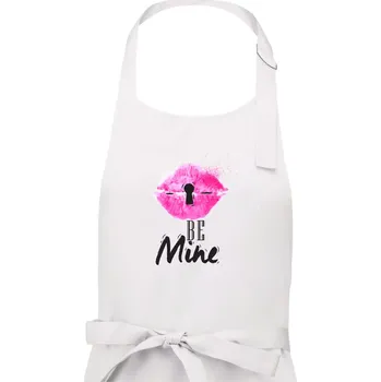 Kuchyňská zástěra Kiss be mine - Pánská zástěra na vaření - Univerzální velikost ( Bílá )