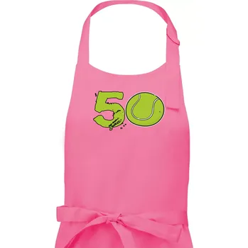 Kuchyňská zástěra Tenis kulaté narozeniny 50 - Pánská zástěra na vaření - Univerzální velikost ( Růžová )