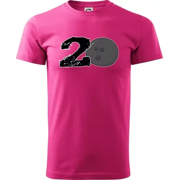 Pánská móda Bowling kulaté narozeniny 20 - Klasické pánské triko vyšší gramáže - M ( Purpurová )