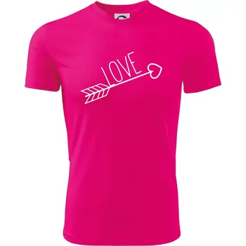 Chlapecké tričko Love šíp - Dětské triko sportovní (dresovina) - 146 cm/10 let ( Neon Pink )